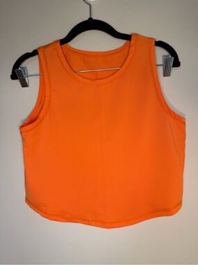 Athletic Bright Orange Sleeveless Crop Tank